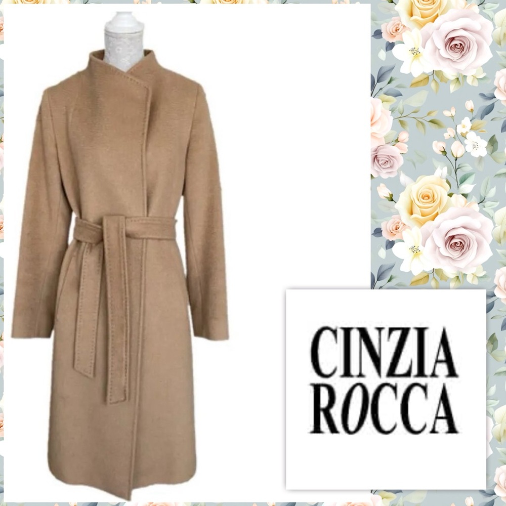 VINTAGE CINZIA ROCCA BY RODEL ITALY PURE VIRGIN WOOL CAMEL BELTED COAT sz 10